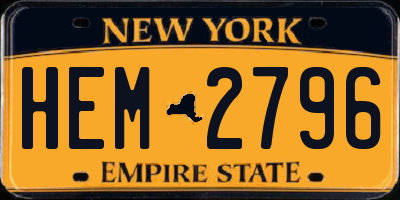 NY license plate HEM2796