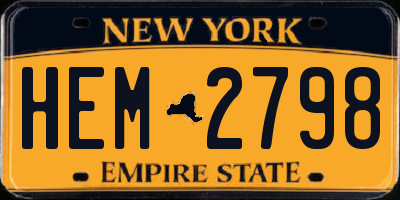 NY license plate HEM2798