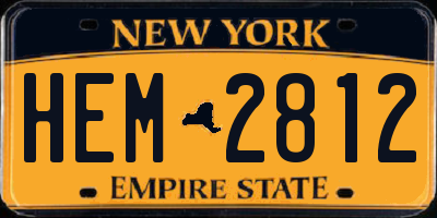NY license plate HEM2812