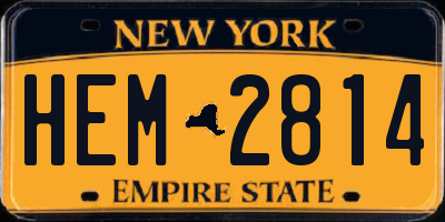 NY license plate HEM2814