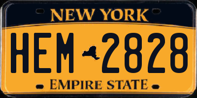 NY license plate HEM2828