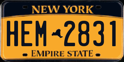 NY license plate HEM2831