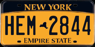 NY license plate HEM2844