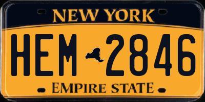 NY license plate HEM2846