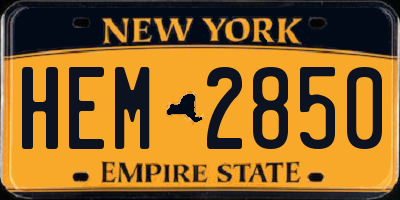NY license plate HEM2850