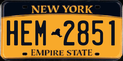 NY license plate HEM2851