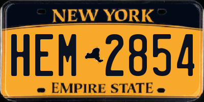 NY license plate HEM2854