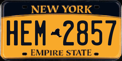 NY license plate HEM2857
