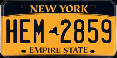 NY license plate HEM2859