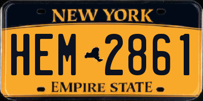 NY license plate HEM2861