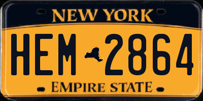 NY license plate HEM2864