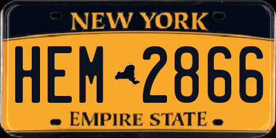 NY license plate HEM2866