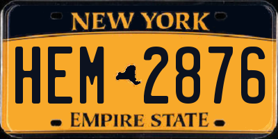 NY license plate HEM2876