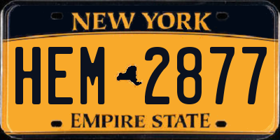 NY license plate HEM2877