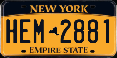NY license plate HEM2881