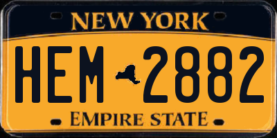 NY license plate HEM2882