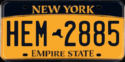 NY license plate HEM2885