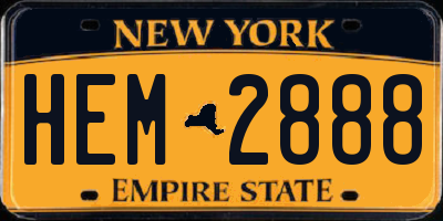 NY license plate HEM2888
