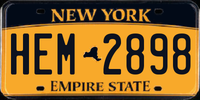 NY license plate HEM2898