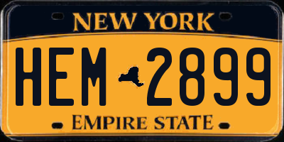 NY license plate HEM2899