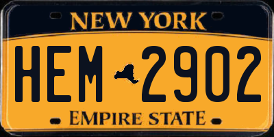 NY license plate HEM2902