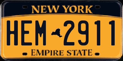 NY license plate HEM2911