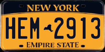 NY license plate HEM2913