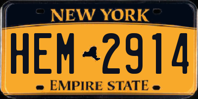 NY license plate HEM2914