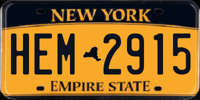 NY license plate HEM2915