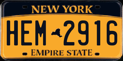 NY license plate HEM2916