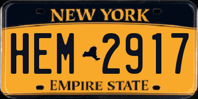NY license plate HEM2917