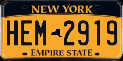 NY license plate HEM2919