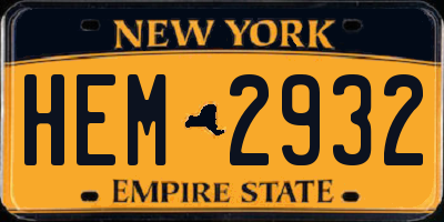 NY license plate HEM2932