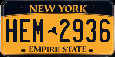 NY license plate HEM2936