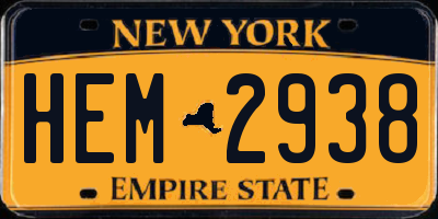 NY license plate HEM2938