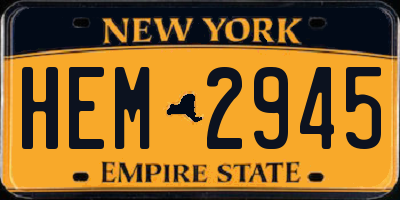 NY license plate HEM2945