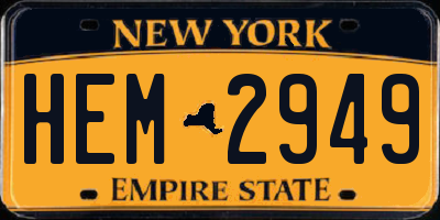NY license plate HEM2949