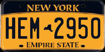 NY license plate HEM2950
