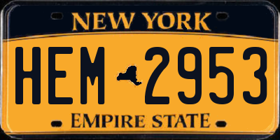 NY license plate HEM2953