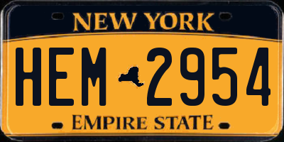 NY license plate HEM2954