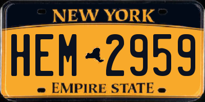 NY license plate HEM2959
