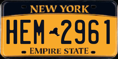 NY license plate HEM2961