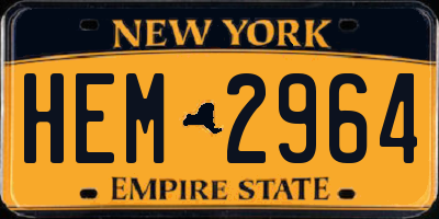 NY license plate HEM2964