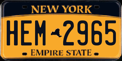 NY license plate HEM2965