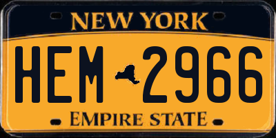 NY license plate HEM2966