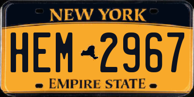 NY license plate HEM2967