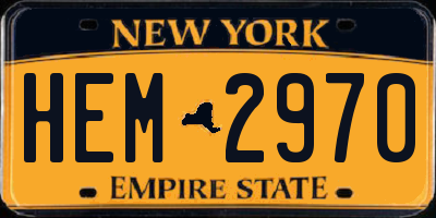 NY license plate HEM2970