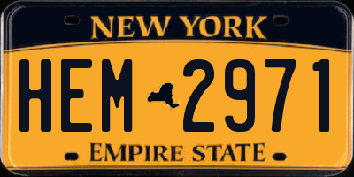 NY license plate HEM2971