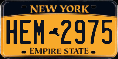 NY license plate HEM2975