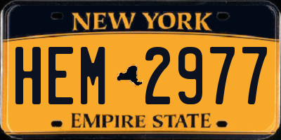 NY license plate HEM2977